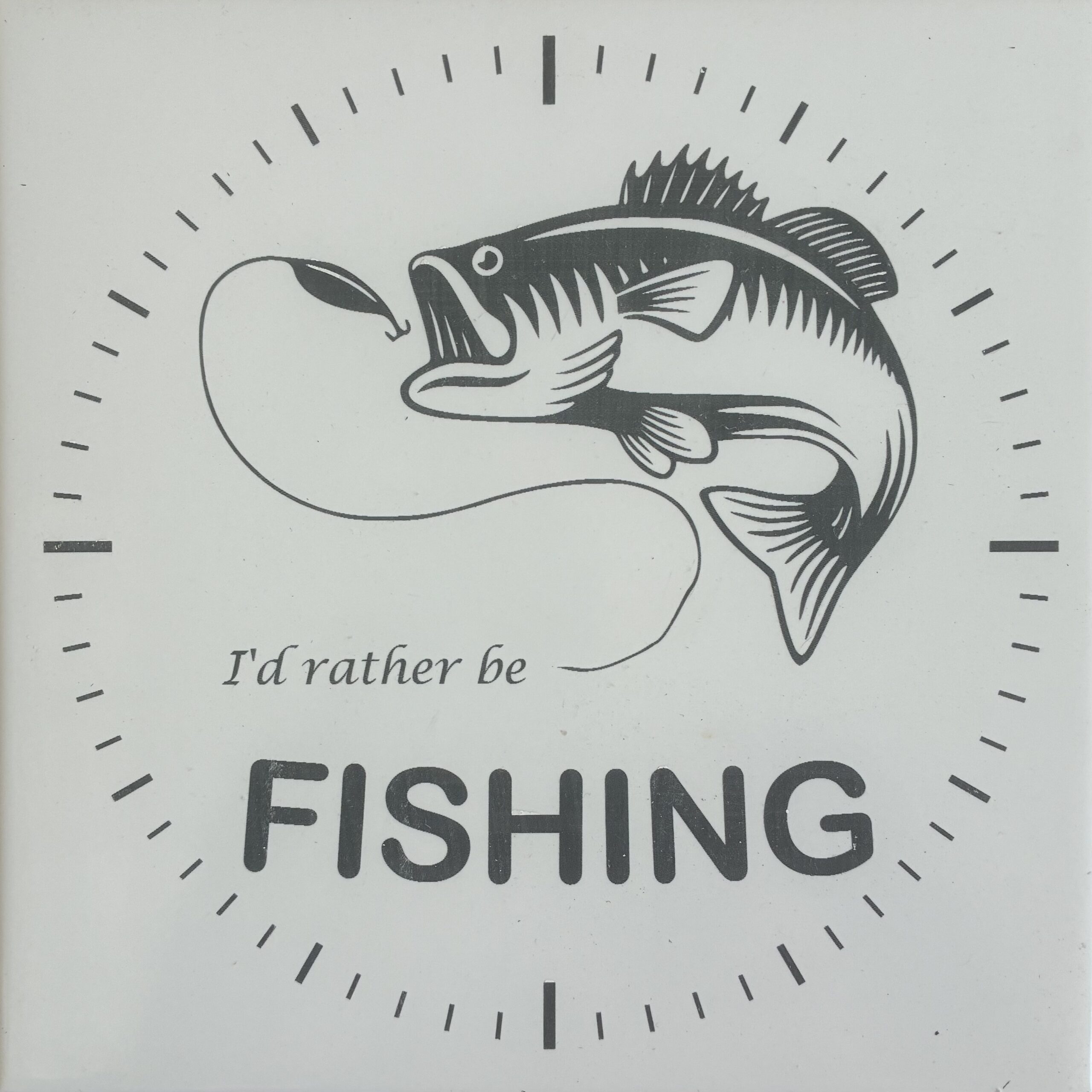 I would rather be Fishing Wall Clock